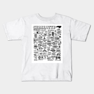 Charlotte Map Art Kids T-Shirt